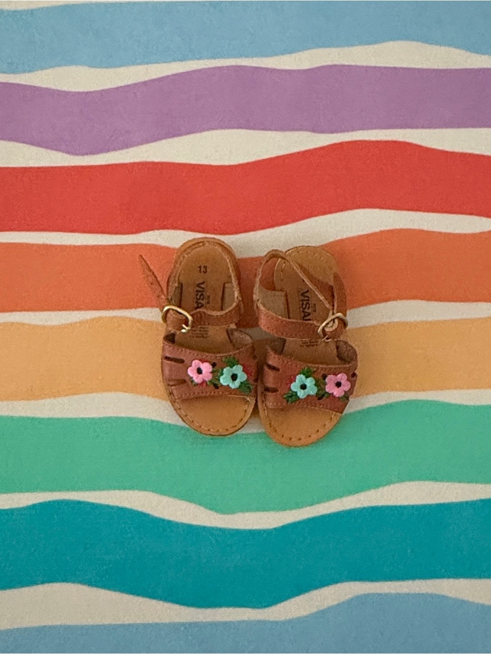 Brown Floral Toddler Sandals - from Mexico